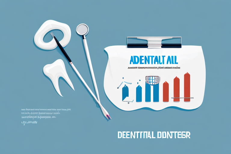 A dental office with a sign displaying the average salary for dentists in the usa