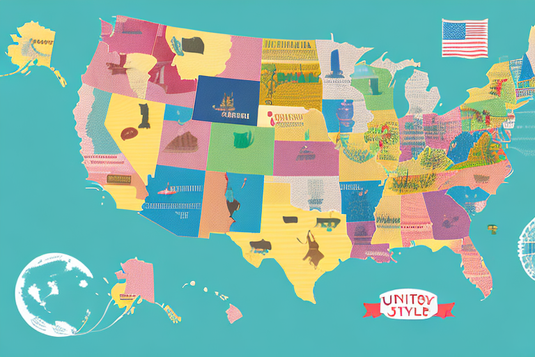 A map of the united states with a series of colorful pins indicating universities that do not require ielts