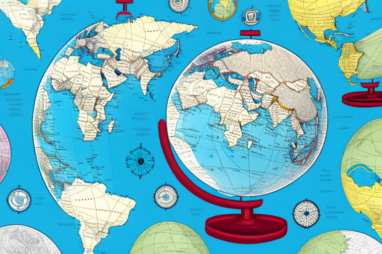 A globe with a map of the usa highlighted in the center