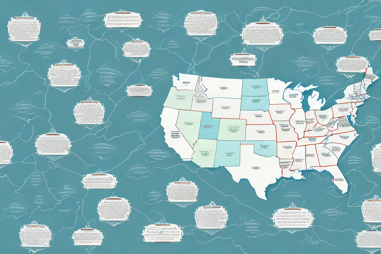 A usa map with a magnifying glass hovering over it