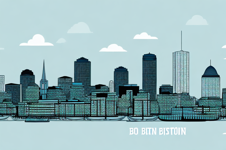 A skyline of boston with a few key landmarks