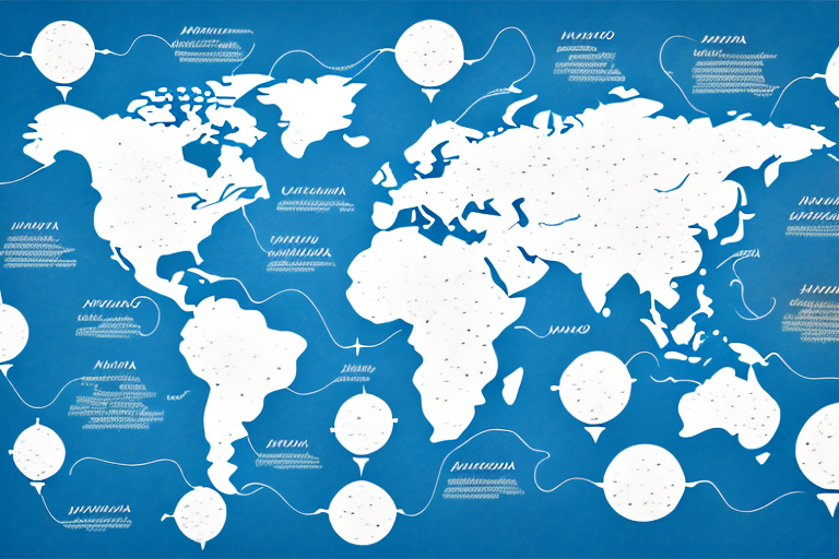 A world map with a magnifying glass hovering over the usa