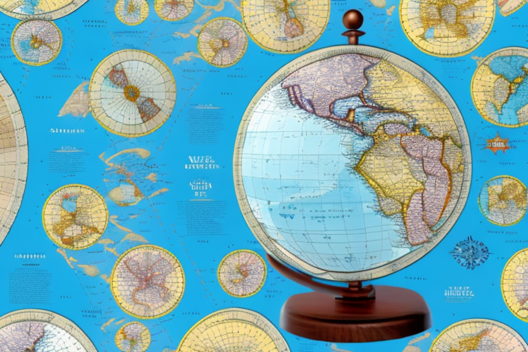 A globe with a map of the us