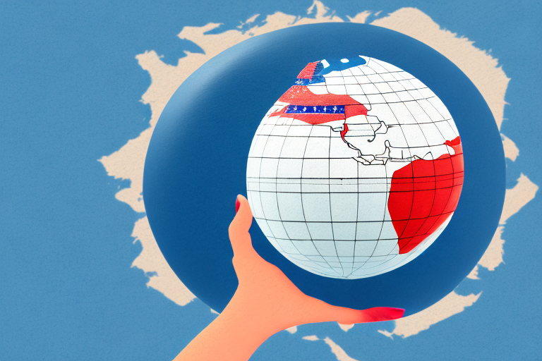 A globe with the united states and nepal highlighted