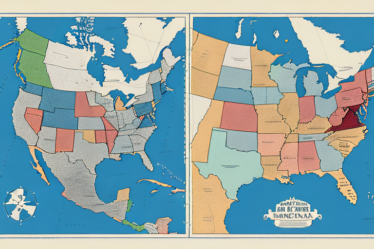 Two maps of the us and canada