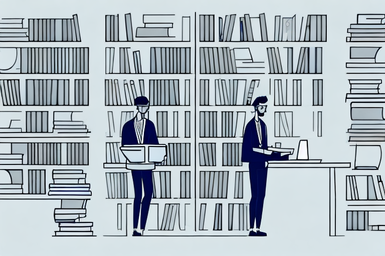 A student in a library surrounded by books