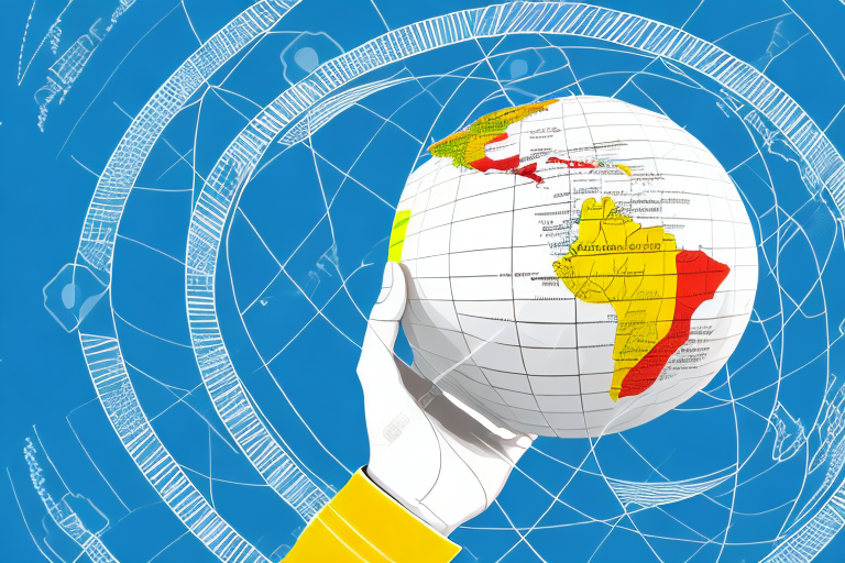 A globe with ghana and the usa highlighted