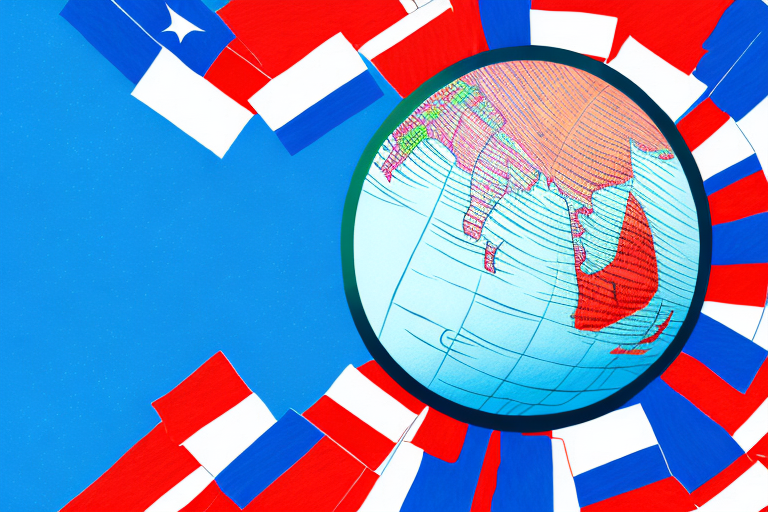 A globe with the usa highlighted in a bright color