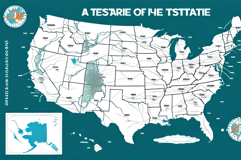 A map of the usa with a highlighted area representing the cheapest state to study in