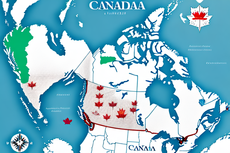 A map of canada with pins highlighting the universities supported by mpower