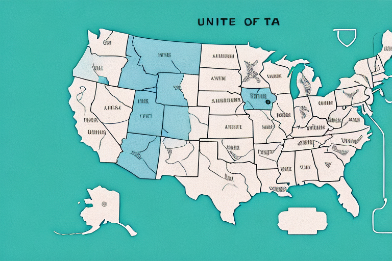 A map of the united states with a magnifying glass hovering over it