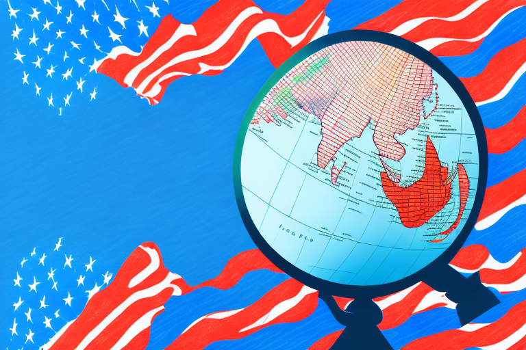 A globe with the usa highlighted in a bright colour