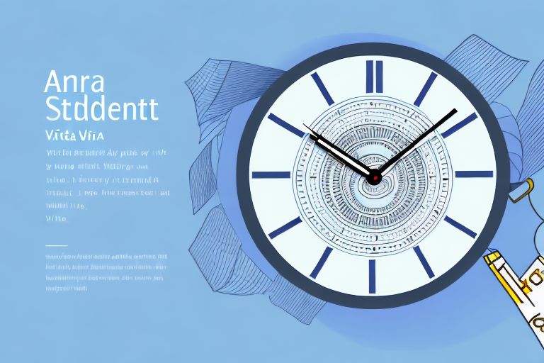 A student visa with a clock showing the amount of time it is valid for