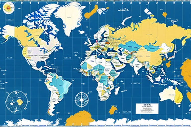 A world map with countries highlighted in different colors to indicate which countries accept a 20-year study gap