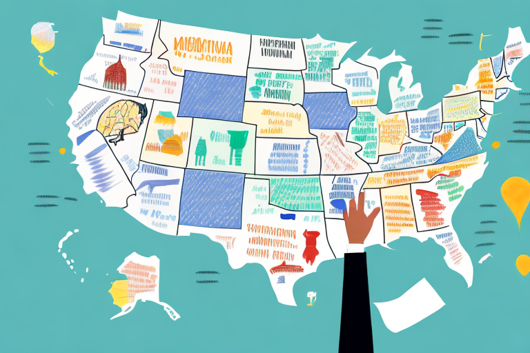 A student in new jersey looking at a map of the state with various job opportunities highlighted