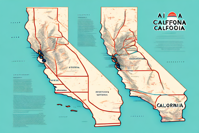 A map of california with various part-time job opportunities highlighted