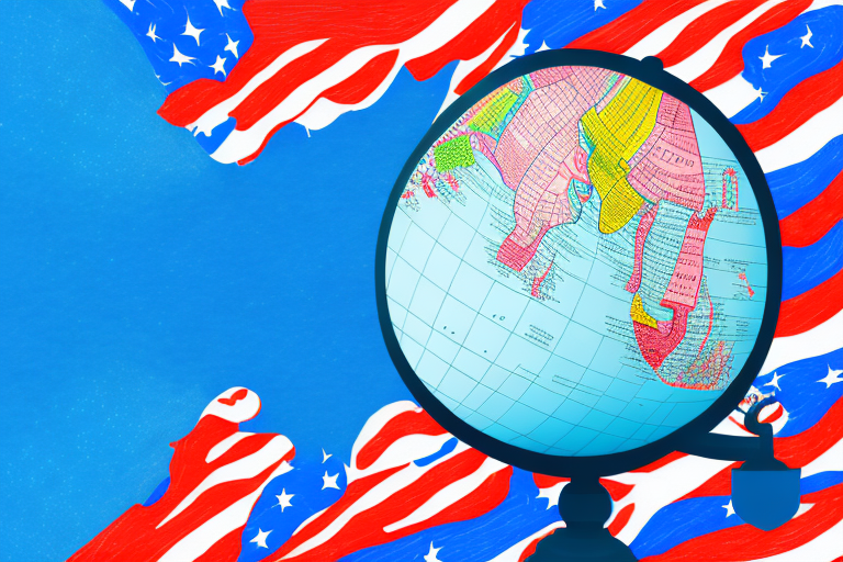 A globe with the usa highlighted in a bright color