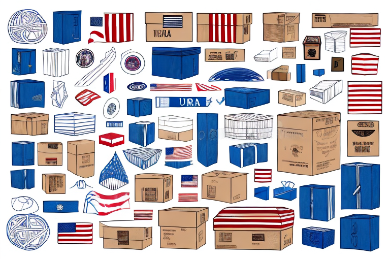 A box with a variety of items from the usa